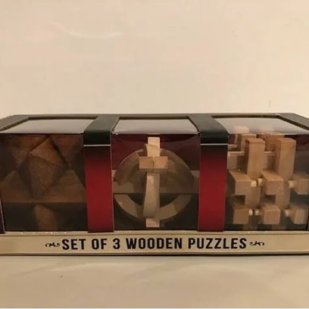 The Original Fun Workshop Set of 3 Wooden Puzzles, NIB
